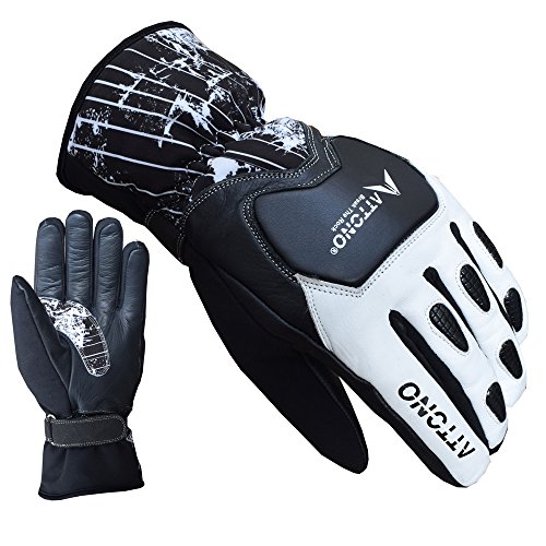 ATTONO Skihandschuhe Leder Softshell Ski Racing Snowboard Handschuhe - Größe 9/L von ATTONO