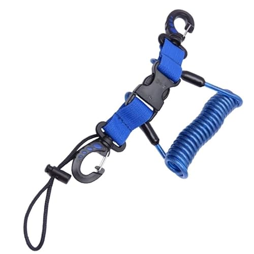 ATUMY luftflaschen-Zubehör Lanyard Quick Release Clip Heavy Duty Anti Verloren Unterwasser Frühling Coiled Kamera Strap Tauchen Lanyard Zubehör Für Tauchflaschen(Blue) von ATUMY