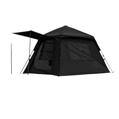 Campingzelt Automatisches Zelt, Größe 3–4 Personen, 2 Türen, 2 Fenster, Schlafzelt, Outdoor-Zelt, Wander- und Campingzelt. biwakzelt(Black) von ATUMY