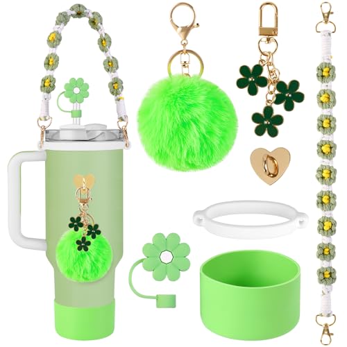 AUAUY Stanley Cup Zubehör Set - Wasserflasche Griff Riemen, Siliocne Stanley Cup Stiefel, Stanley Cup Strohhalm Abdeckung, Stanley Cup Accessories für Stanley Cup 800ml -1100ml (Grün) AUAUY Stanley Cup Zubehör Set - Wasserflasche Griff Riemen, Siliocne Stanley Cup Stiefel, Stanley Cup Strohhalm Abdeckung, Stanley Cup Accessories für Stanley Cup 800ml -1100ml (Grün) von AUAUY