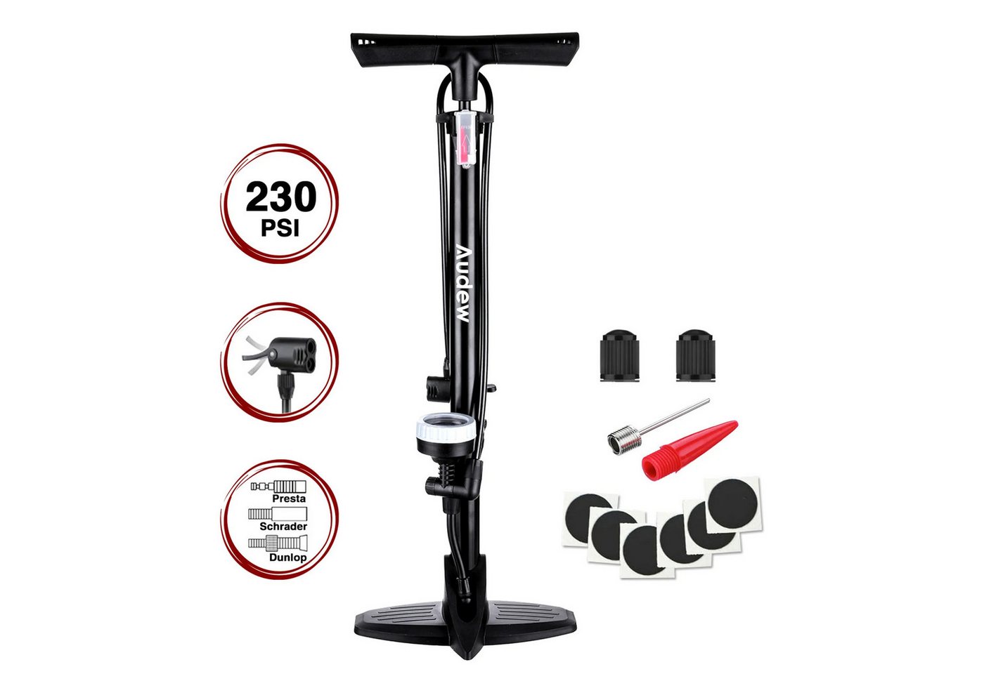 AUDEW Luftpumpe AUDEW Standluftpumpe 230psi – Leistungsstarke Fahrradpumpe AUDEW Luftpumpe AUDEW Standluftpumpe 230psi – Leistungsstarke Fahrradpumpe von AUDEW
