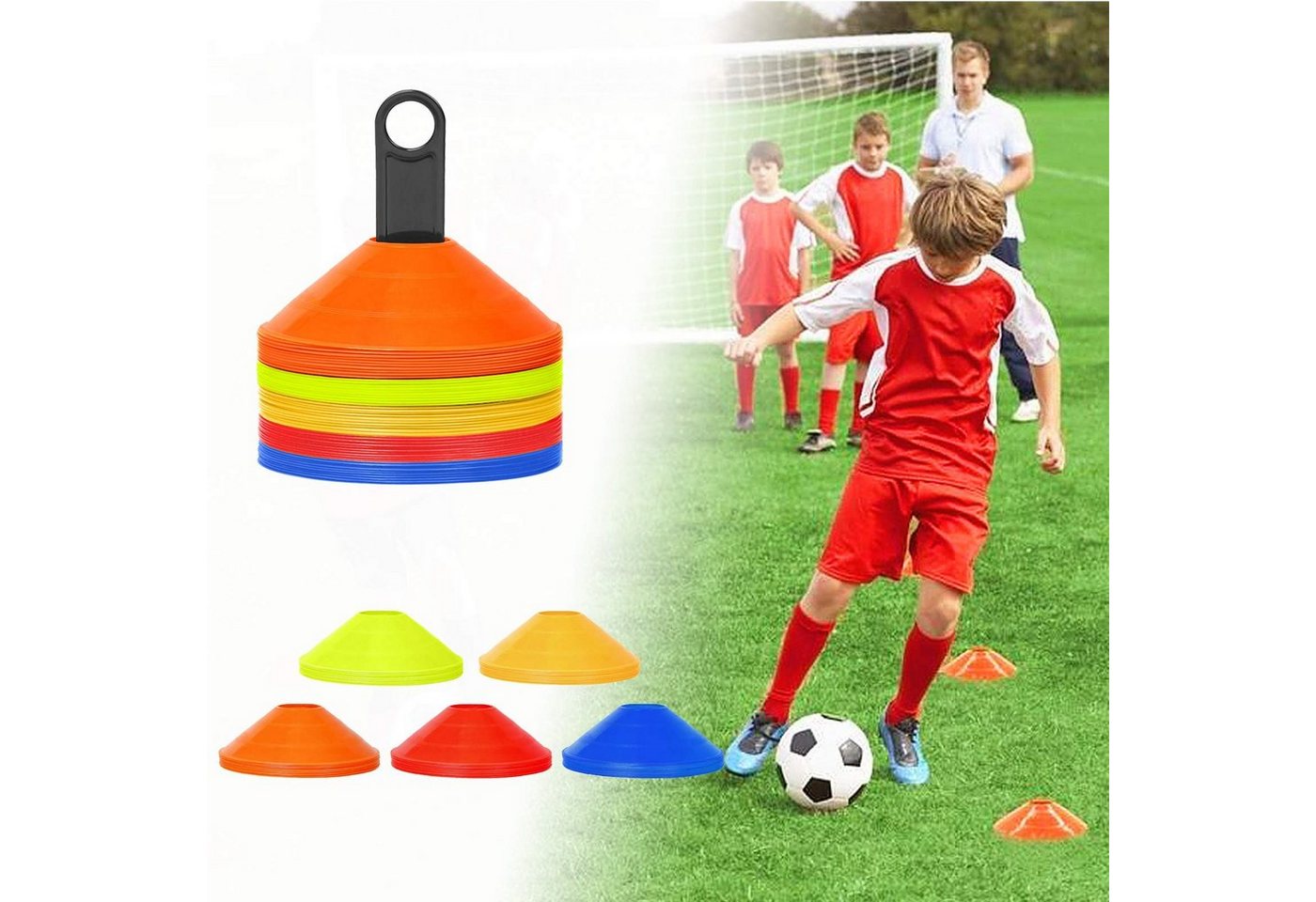AUFUN Hürde Markierungshütchen Fussball Hütchen (50 St), Fußball Koordination von AUFUN