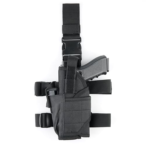 AUGOOL Taktisch Beinholster Pistolenholster Oberschenkel Waffenholster mit Magazintasche verstellbar für Jagdschießen Airsoft Militärspiele, Linkshänder AUGOOL Taktisch Beinholster Pistolenholster Oberschenkel Waffenholster mit Magazintasche verstellbar für Jagdschießen Airsoft Militärspiele, Linkshänder von AUGOOL