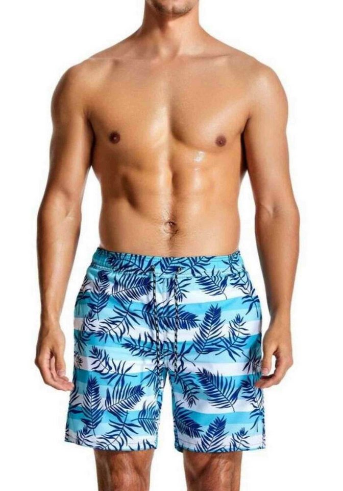 AUKUU Badeshorts Herren Doppelschicht Freizeit bedruckte Laufsport Shorts, Sommer lang, schnell trocken, wasserdicht von AUKUU