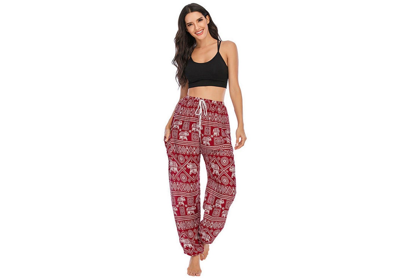 AUKUU Loungepants Bohemian Yogahose, Haremshose, Yogabekleidung für Damen, Freizeithose von AUKUU