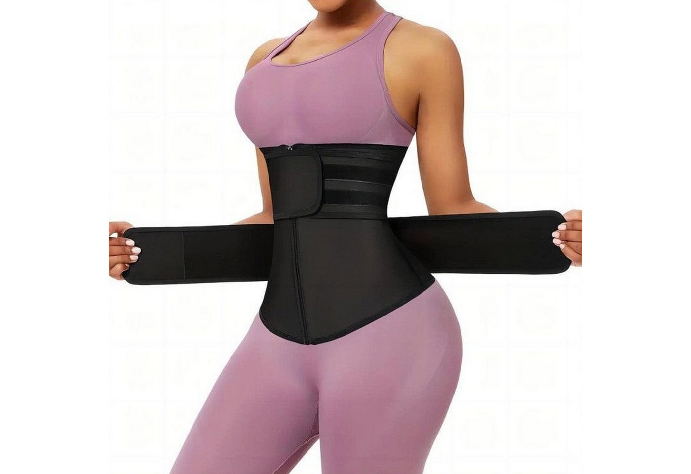 AUKUU Shaping-Body Sport Sport Damen Taillentrainer Schlankheitsgürtel Schweiß Verstellbarer Reißverschluss Verstärkter körperformender von AUKUU