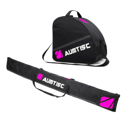 AUMTISC Skitasche, Skischuhtasche, kombinierte gepolsterte Snowboardtasche, verstellbare Länge, Skitasche bis zu 200 cm von AUMTISC