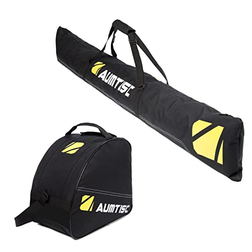 AUMTISC Skitasche Set Skisack &Skischuhtasche Längenverstellbare Bis 200 cm für 1 Paar Ski & Skischuhe AUMTISC Skitasche Set Skisack &Skischuhtasche Längenverstellbare Bis 200 cm für 1 Paar Ski & Skischuhe von AUMTISC