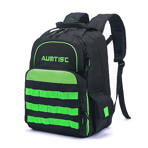 AUMTISC Werkzeug-Rucksack, strapazierfähig, für Baustellen, Werkzeugtasche mit Mehrzwecktasche, für Industrie und Bau, Grün AUMTISC Werkzeug-Rucksack, strapazierfähig, für Baustellen, Werkzeugtasche mit Mehrzwecktasche, für Industrie und Bau, Grün von AUMTISC