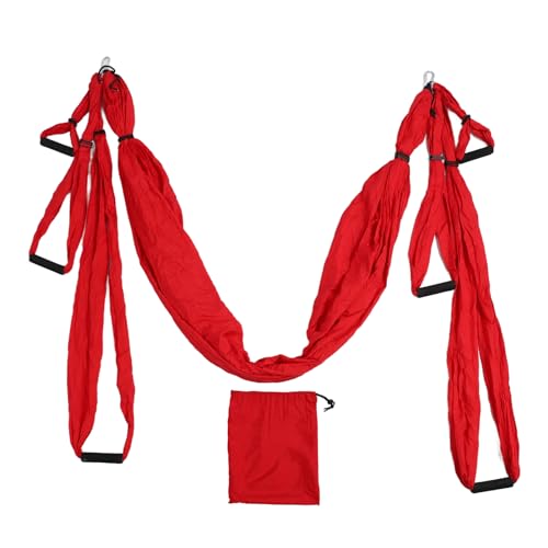 Aerial Yoga Swing Set, Yoga Hängematte Hängeschaukel Aerial Sling Inversion Fly Kit für Körperliche Übungen (Rot) von AUNMAS
