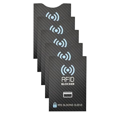 AURUM 5X RFID Sleeve Wallet Schutzhülle Blocker NFC Datenschutz Aluminium Abschirmung EC Bank Visa Karte Kreditkarte Kartenetui von AURUM