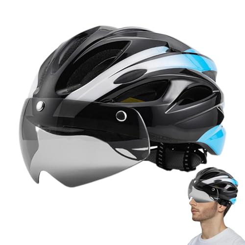 AUTOECHO Mountainbike-Helme,Fahrrad-Reithelme | Rennradhelme mit wiederaufladbarem Rücklicht - Verstellbare Fahrradhelme mit Magnetbrille, atmungsaktive Fahrradhelme für Männer, Frauen, Erwachsene von AUTOECHO