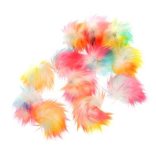 AUTSUPPL 12St Haarball Faux fur säckchen handmuff verkleidung Hats Shoes Flauschiges Fellknäuel-Accessoire Flauschiger Bommel Pompon für Hüte DIY-Handwerk Pom Poms Verzierungen Kunstfell von AUTSUPPL