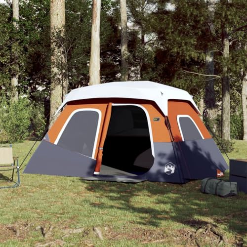 Wohnartikel, Campingzelt mit LED-Licht, 6 Personen, hellgrau und orange, Anzugmöbel von AUUIJKJF