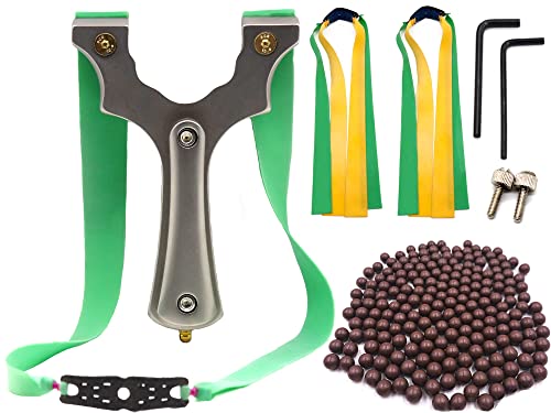AUVIM Jagd Steinschleuder Set Zwille Schleuder für die Jagd Edelstahl Profi Schleuder Katapult mit 4 Ersatz Gummibändern und 200 Schleuderball für Sport und Outdoor AUVIM Jagd Steinschleuder Set Zwille Schleuder für die Jagd Edelstahl Profi Schleuder Katapult mit 4 Ersatz Gummibändern und 200 Schleuderball für Sport und Outdoor von AUVIM