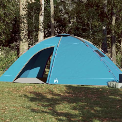 AUVYI Campingzelt 8 Personen Blau Wasserdicht 185T Polyester mit PU-Beschichtung 487x305x182 cm von AUVYI