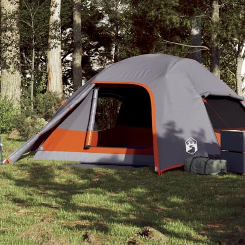 AUVYI Kuppel-Campingzelt 4 Personen Grau Wasserdicht 185T Polyester mit PU-Beschichtung 290x320x150 cm von AUVYI