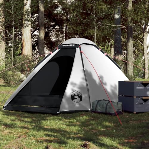 AUVYI Kuppel-Campingzelt 4 Personen Weiß Dunkel Wasserdicht 185T Polyester mit PU-Beschichtung 310x240x130 cm von AUVYI