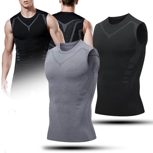 Zemanva Correction Vest, Tourmaline Posturecorrector Vest, Zemanva Corrector Vest for Men Comfortable & Breathabl (2PCS-B,3XL) von AUWIRUG