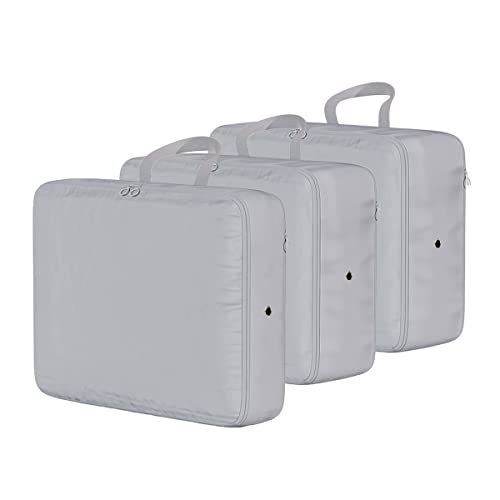 AUXDIQ Koffer Organizer Set 3 Stück Kofferorganizer Reise Kleidertaschen Packtaschen Reisegepäck wasserdichte Packing Cubes Packwürfel Set mit Kompression von AUXDIQ