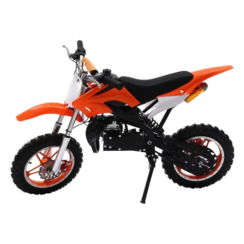 AUYART Dirt Bike,Motorrad für Kinder 49CC,Mountainbike Rennsport,Cooles Design Einstellbare Geschwindigkeit für 6-16 Jahre,100kg (Orange) von AUYART