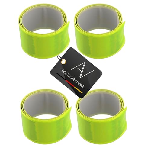 AVANA Reflektorband Reflektierendes Schnapparmband Reflektor Armband Joggen Radfahren Kinder Sicherheitsband Klatscharmband 4er-Set von AVANA