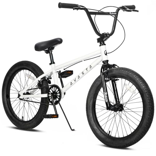 AVASTA 18 Zoll Kinder BMX Fahrrad Freestyle Bike für 5 6 7 8 Jahre alte Jungen Mädchen und Jugendliche Anfänger, Weiß AVASTA 18 Zoll Kinder BMX Fahrrad Freestyle Bike für 5 6 7 8 Jahre alte Jungen Mädchen und Jugendliche Anfänger, Weiß von AVASTA