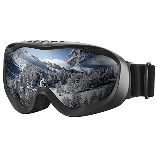 AVAWAY OTG Skibrille Snowboard Brille für Brillenträger Herren Damen Jugendliche UV-Schutz Kompatibler Helm Anti Fog Skibrillen Ski Goggles Verspiegelt von AVAWAY