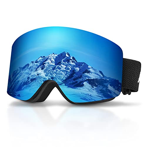 AVAWAY Skibrille Rahmenlose Snowboard Brille für Damen Herren Zylinder Verspiegelt Magnet-Wechselsystem OTG UV-Schutz Anti Fog Linse AVAWAY Skibrille Rahmenlose Snowboard Brille für Damen Herren Zylinder Verspiegelt Magnet-Wechselsystem OTG UV-Schutz Anti Fog Linse von AVAWAY