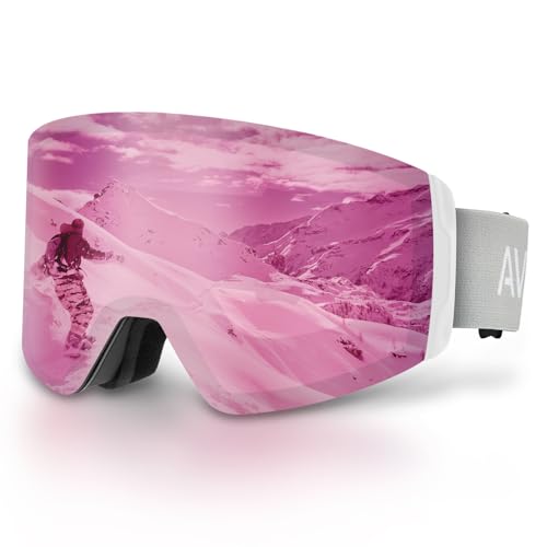 AVAWAY Skibrille Snowboard Brille für Damen Herren Zylinder Verspiegelt Anti Fog Linse Magnet Wechselsystem OTG UV Schutz AVAWAY Skibrille Snowboard Brille für Damen Herren Zylinder Verspiegelt Anti Fog Linse Magnet Wechselsystem OTG UV Schutz von AVAWAY