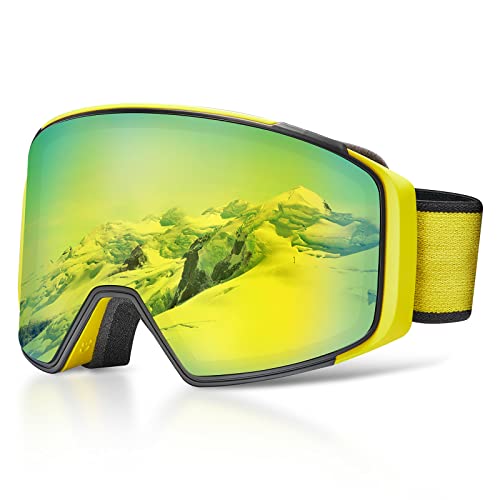 AVAWAY Magnet Wechselsystem Skibrille für Damen Teenager Herren Anti Fog Linse OTG Abnehmbar Snowboard Brille Kompatibler Helm Zylinder Verspiegelt UV Schutz AVAWAY Magnet Wechselsystem Skibrille für Damen Teenager Herren Anti Fog Linse OTG Abnehmbar Snowboard Brille Kompatibler Helm Zylinder Verspiegelt UV Schutz von AVAWAY