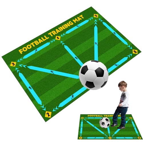 Fußball-Trainingsmatte, Fußballmeisterungsmatte, 90 x 60 cm, rutschfeste Stoß-Fußball-Trainingsmatte, Dribbelmatte, Fußball-Trainingsgerät für alle Altersgruppen, um Geschwindigkeit, Kraft und von AVCXEC