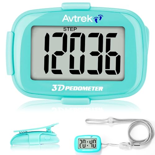 AVTREK Schrittzähler mit Clip und Umhängeband, 3D-Schrittzähler mit Zeitanzeige und LED-Hintergrundbeleuchtung, einfacher Schrittzähler zum Gehen, Laufen, für Herren, Damen, ältere Menschen (grün) AVTREK Schrittzähler mit Clip und Umhängeband, 3D-Schrittzähler mit Zeitanzeige und LED-Hintergrundbeleuchtung, einfacher Schrittzähler zum Gehen, Laufen, für Herren, Damen, ältere Menschen (grün) von AVTREK