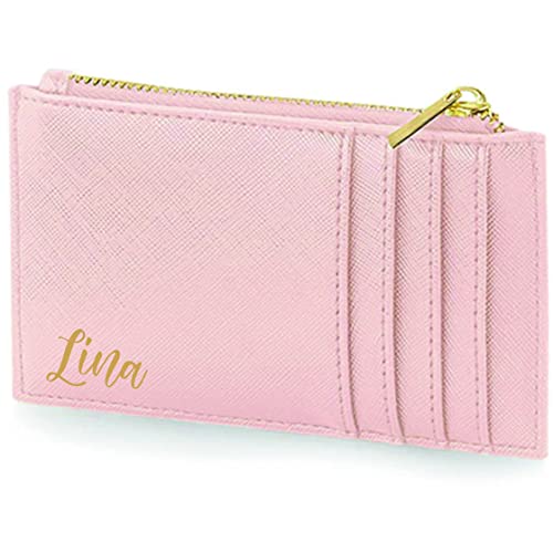AWASG Personalisiertes Kartenetui mit Münzfach für Damen Herren | Kleine Geldbörse mit Kartenfach | Kartenhalter Portemonnaie für Sie Ihn mit Name rosa AWASG Personalisiertes Kartenetui mit Münzfach für Damen Herren | Kleine Geldbörse mit Kartenfach | Kartenhalter Portemonnaie für Sie Ihn mit Name rosa von AWASG