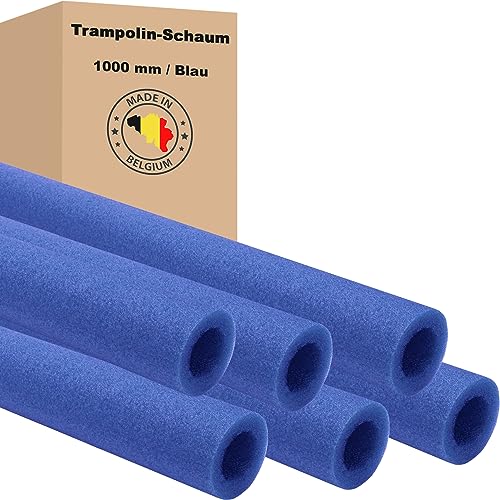 AWM Trampolin Schaumstoff 1000 mm Schaumstoffrohre Schaumstoffpolster Stangenschutz Netz Sicherheitsnetz Zubehör (6X - Blau) von AWM