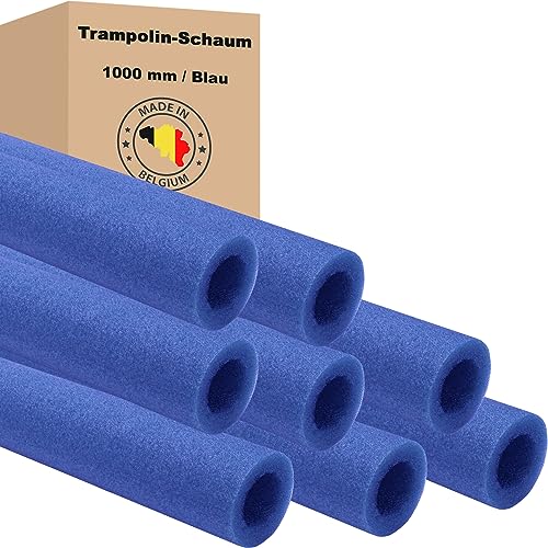 AWM Trampolin Schaumstoff 1000 mm Schaumstoffrohre Schaumstoffpolster Stangenschutz Netz Sicherheitsnetz Zubehör (8X - Blau) von AWM