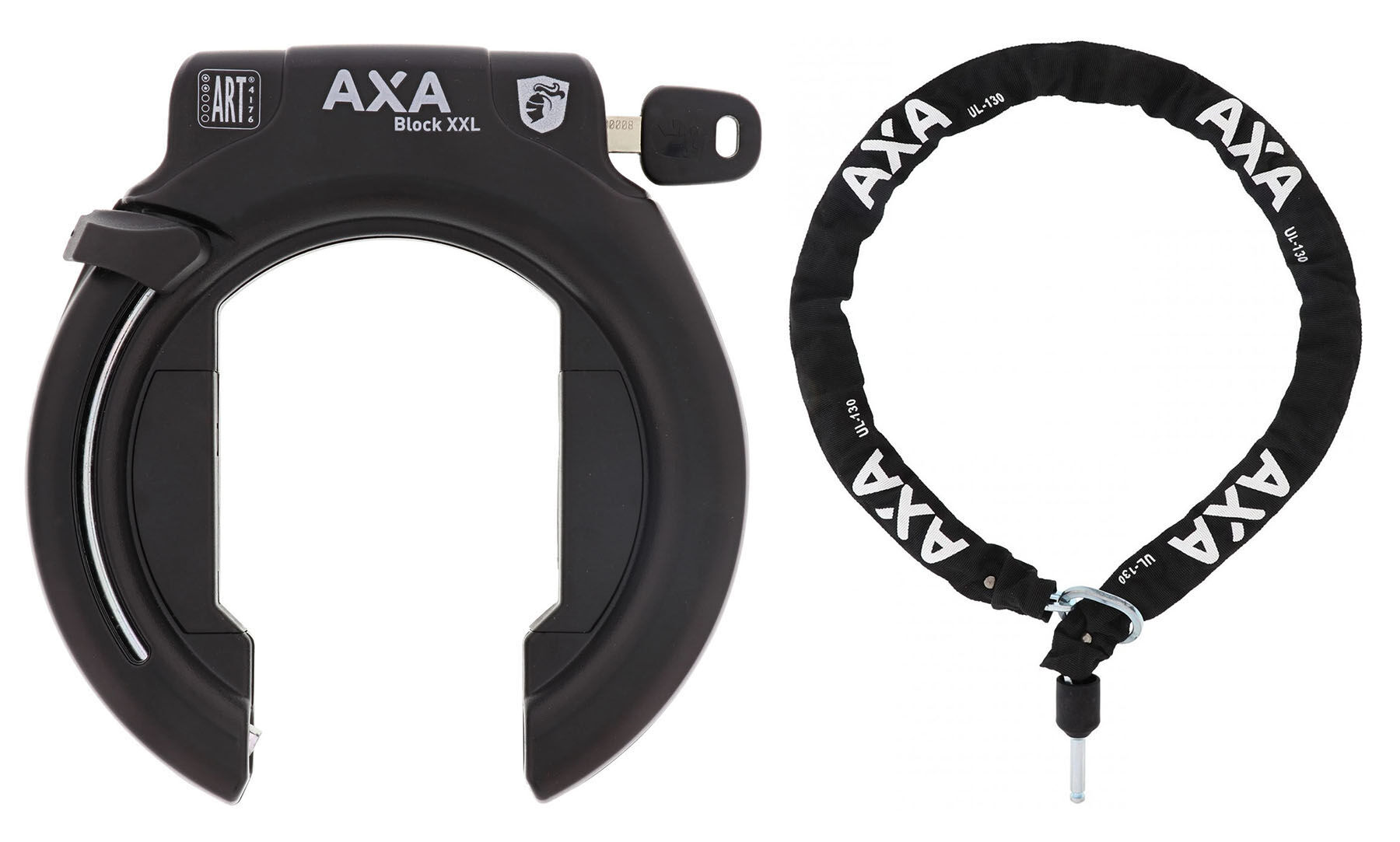 AXA Block XXL Ringschloss Schwarz + ULC 130 Einsteckkette von AXA