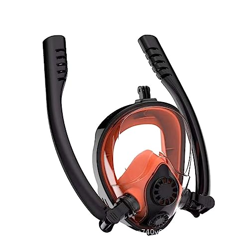 Tauchausrüstung, K2 Einweg-Rückatmungstrennung, Tauchfähige Doppelrohr-Silikon-Schwimmschnorchelmaske for Den Außenbereich (Color : Noir, Size : A) von AXADD