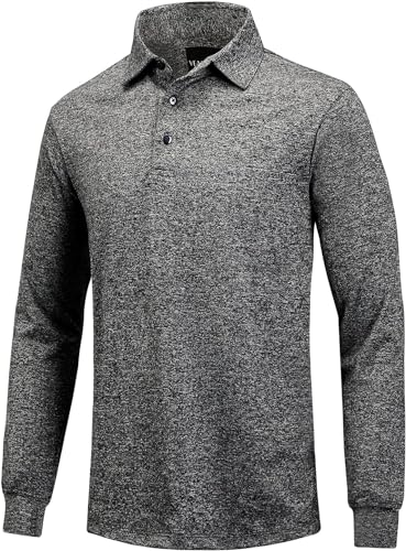 Golf Poloshirt Herren Pro 3.0 T-Shirt Freizeitshirt Männer Slim Fit Kurzarm Langarm Polo Shirts Atmungsaktiv Schnell Trocknend Tshirts Kragen mit Knopfleiste für Sommer Sport Outdoor (L, Dunkelgrau) Golf Poloshirt Herren Pro 3.0 T-Shirt Freizeitshirt Männer Slim Fit Kurzarm Langarm Polo Shirts Atmungsaktiv Schnell Trocknend Tshirts Kragen mit Knopfleiste für Sommer Sport Outdoor (L, Dunkelgrau) von AXKAL