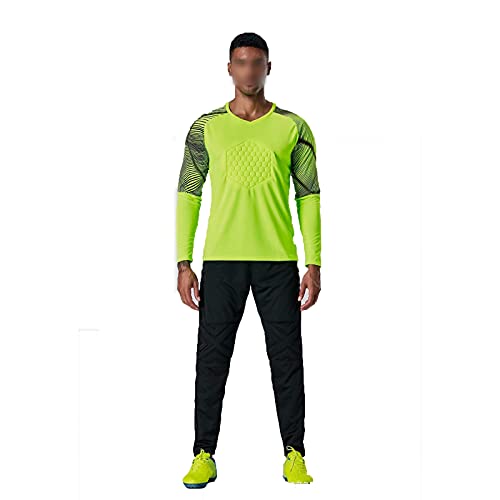 AXTMR Herren- und Kinder-Fußball-Torwart-Trikot-Anzüge, Torwart-Sport-Trainingshemden für Erwachsene, langärmelige Hosen, Fußball-Uniformen, S-4XL optional,Green,XXL von AXTMR