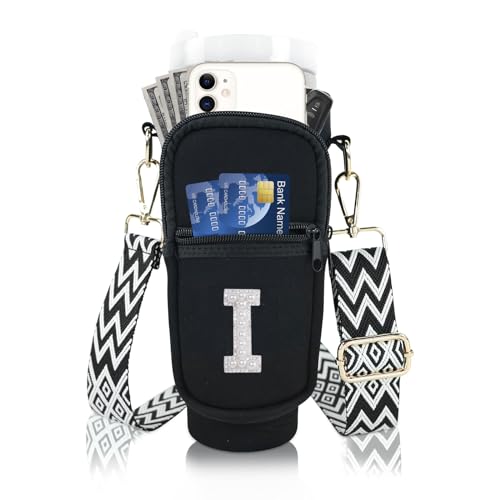Initial A-Z Wasserflaschen-Tragetasche mit Gurt für Stanley Trinkbecher, personalisierbarer Wasserflaschenhalter mit Perlen-Buchstaben-Handyfach für Stanley-Cup-Zubehör, individuelles Geschenk für Initial A-Z Wasserflaschen-Tragetasche mit Gurt für Stanley Trinkbecher, personalisierbarer Wasserflaschenhalter mit Perlen-Buchstaben-Handyfach für Stanley-Cup-Zubehör, individuelles Geschenk für von AYAMAYA