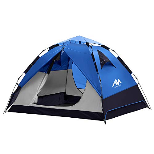 Zelt 3-4 Personen Wasserdicht, Sekundenzelt Campingzelt Kuppelzelt Wurfzelt mit Quick-Up-System, 2 Türen, Doppelwandig Schnellaufbauzelt Festival Pop Up Zelt für Camping Reisen Strand Wandern Zelt 3-4 Personen Wasserdicht, Sekundenzelt Campingzelt Kuppelzelt Wurfzelt mit Quick-Up-System, 2 Türen, Doppelwandig Schnellaufbauzelt Festival Pop Up Zelt für Camping Reisen Strand Wandern von AYAMAYA