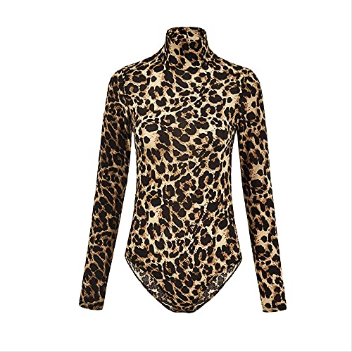 AYJMA Leopard Bodysuit für Frauen Bodycon Skinny Body Suit Rollkragenpullover Langarm-Playsuit Bedruckter Strampler Jumpsuits M Leopard01 AYJMA Leopard Bodysuit für Frauen Bodycon Skinny Body Suit Rollkragenpullover Langarm-Playsuit Bedruckter Strampler Jumpsuits M Leopard01 von AYJMA