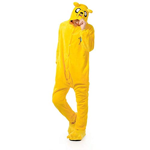 AYJMA Onesie Kigurumis Gelber Hund Pyjama Erwachsene Weiche Warme Nachtwäsche Festival Party Outfit Winter Lustiger Cartoon Jumpsuit L Jake von AYJMA