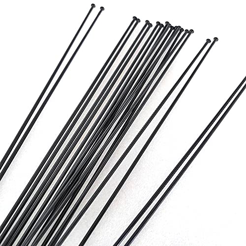 AYKANING Fahrradspeichen,Speichen 15 Runde Speichen Black15g Edelstunde j Biegung gerade Ziehen Rennspeichen 2.0-1.8 Strahlen mit 15g Nippel(24 pcs Straight Pull) von AYKANING