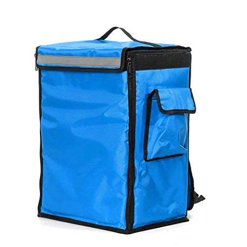 AYKANING KüHltasche,Lebensmittel Liefertasche Portable 42l Pizza Lebensmittel Liefertasche Wärmedämmte Tasche Takeaway Lieferung Rucksack Faltende Isolierpackung Picknickkühler-Taschen (Color : Blue) von AYKANING