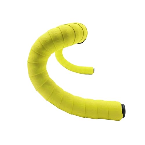 AYKANING Lenkerband,Lenkerband Rennrad 1 Paar Rennrad Lenkerband Lenkerbänder Eva + PU Weiches Anti-Vibrations-Wickelband Langlebiges Bar-Bartape(Yellow PVC) von AYKANING