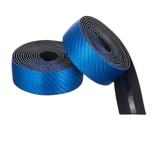 AYKANING Lenkerband,Lenkerband Rennrad Fahrradlenkerband Anti-Vibration PU Eva gebogen Radfahren Rennrad Racing atmungsaktiv rutschfest Griff for Gürtel Wrap(Carbon-Blue) von AYKANING