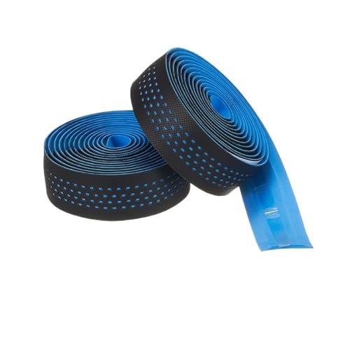 AYKANING Lenkerband,Lenkerband Rennrad Rennrad Fahrrad Lenker Band Eva PU Radfahren Dämpfung Anti-Vibration Lenker Band Mit for Plug(Blue) von AYKANING