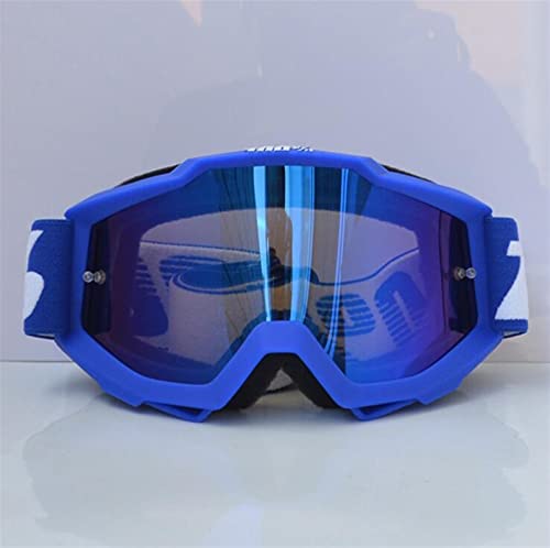 AYKANING Motocross Brille,Motorradbrille Motocross Goggles MTB Gläser Off Road Dirt Bike Motorrad Helme Goggles Ski Sport Gläser Mountainbikebrillen (Color : Drak blue) von AYKANING